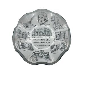 Monticello Souvenir Decorative Fluted Glass Trinket Dish Thomas Jefferson Home